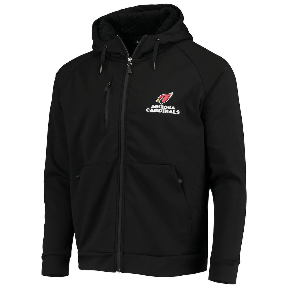 Arizona Cardinals Dunbrooke Shag Tri-Blend Full-Zip Raglan Hoodie - Black Hoodies