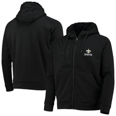 New Orleans Saints Dunbrooke Shag Tri-Blend Full-Zip Raglan Hoodie - Black Hoodies