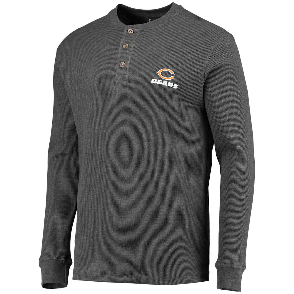 Chicago Bears Dunbrooke Logo Maverick Thermal Henley Long Sleeve T-Shirt - Heathered Gray T-shirts