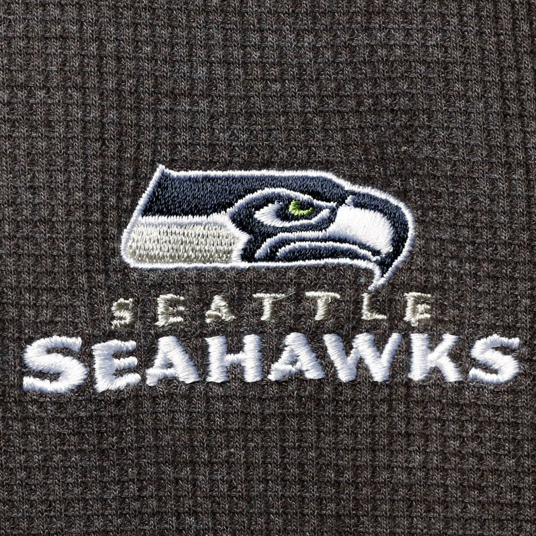 Seattle Seahawks Dunbrooke Logo Maverick Thermal Henley Long Sleeve T-Shirt - Heathered Gray T-shirts