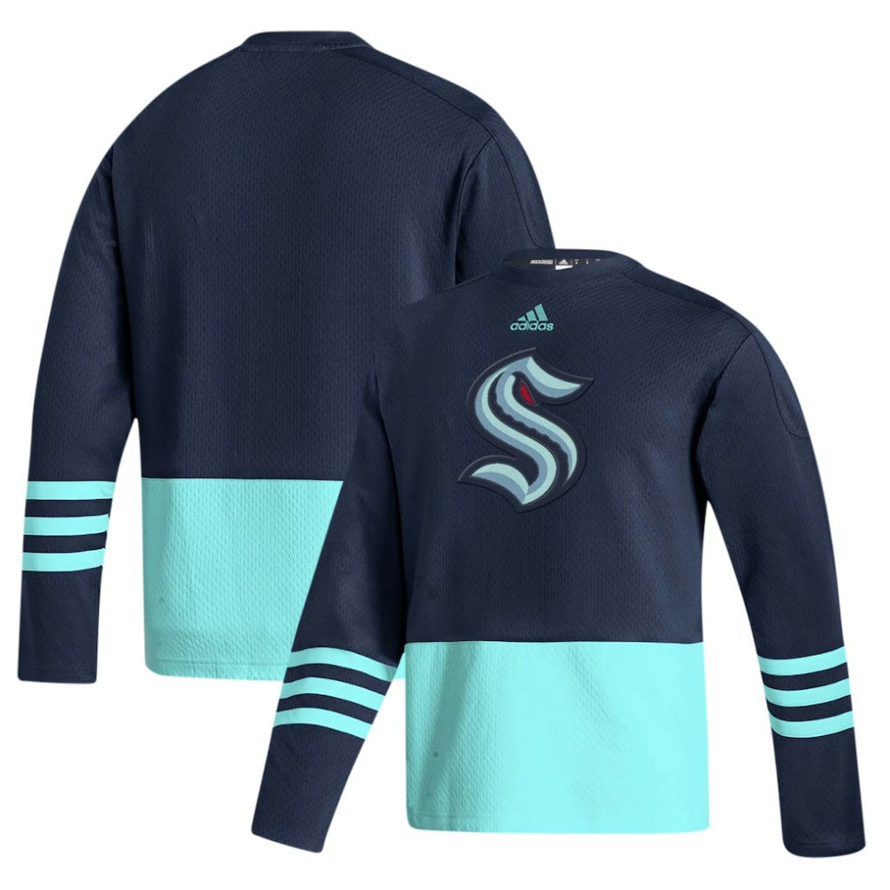 Seattle Kraken adidas Logo AEROREADY Pullover Sweater - Deep Sea Blue | US 4259626