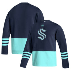 Seattle Kraken adidas Logo AEROREADY Pullover Sweater - Deep Sea Blue | US 4259626