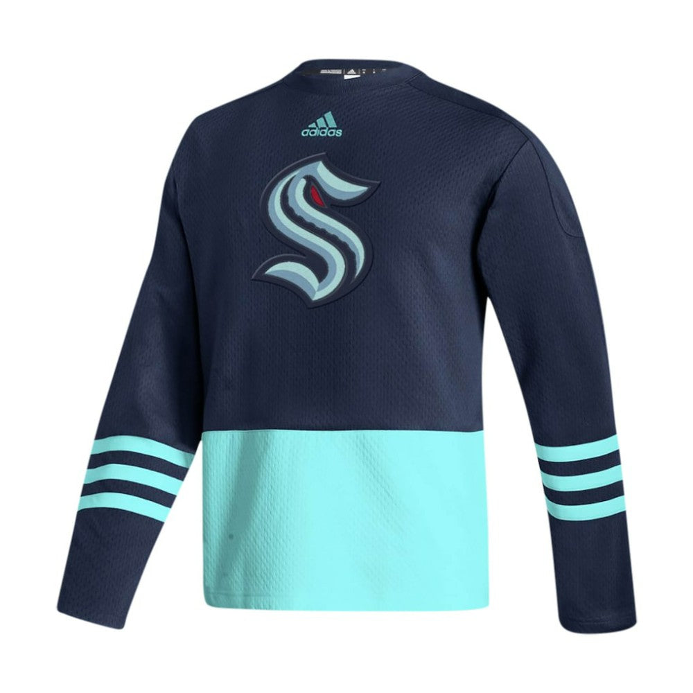 Seattle Kraken adidas Logo AEROREADY Pullover Sweater - Deep Sea Blue | US 4259626