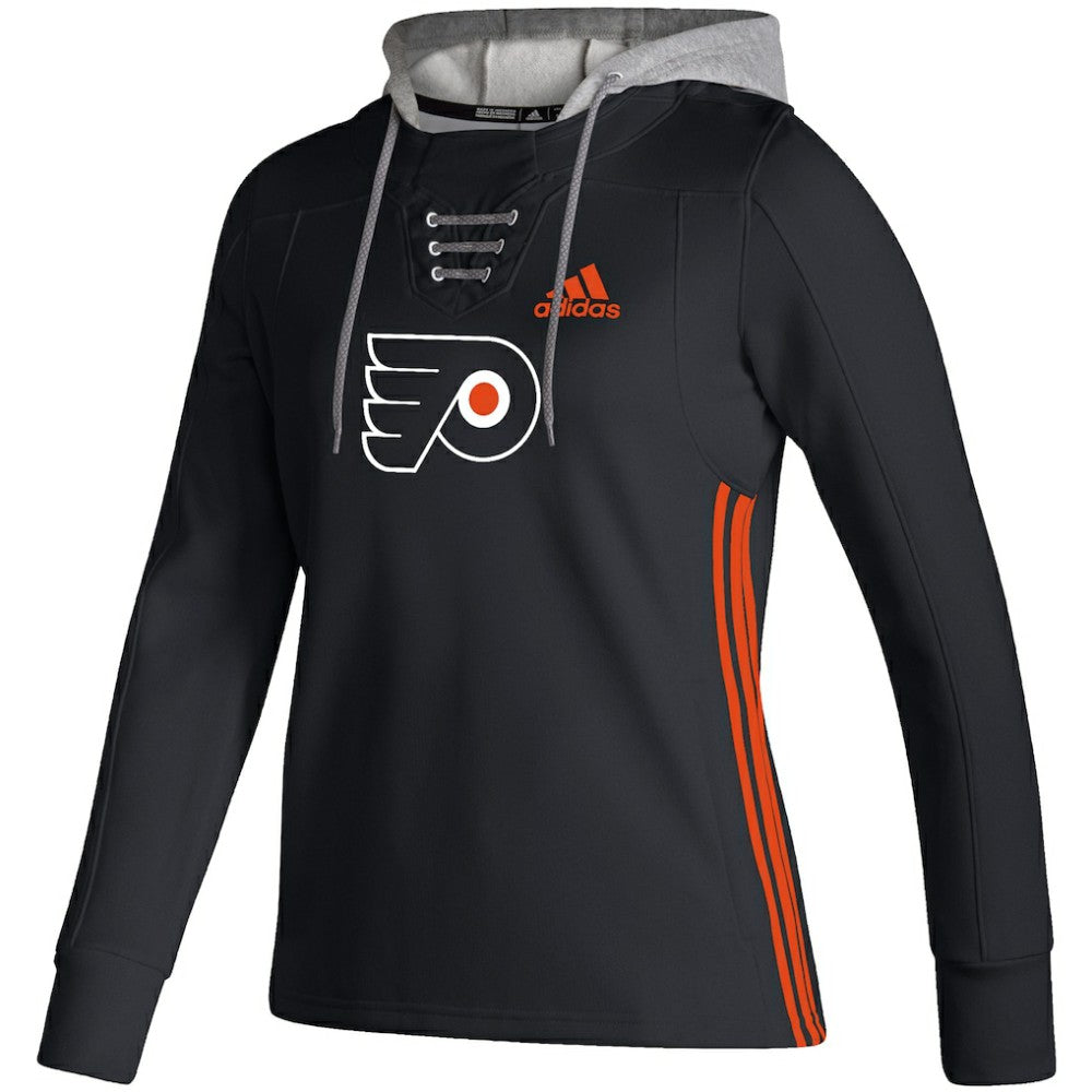 Philadelphia Flyers adidas Women's Skate Lace AEROREADY Pullover Hoodie - Black | US 4259692