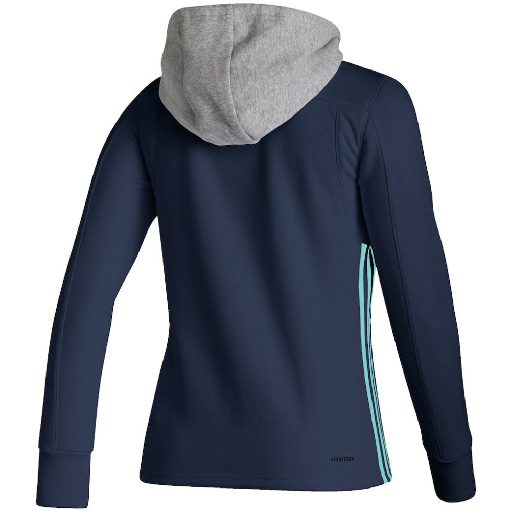 Seattle Kraken adidas Women's Skate Lace AEROREADY Pullover Hoodie - Deep Sea Blue | US 4259695
