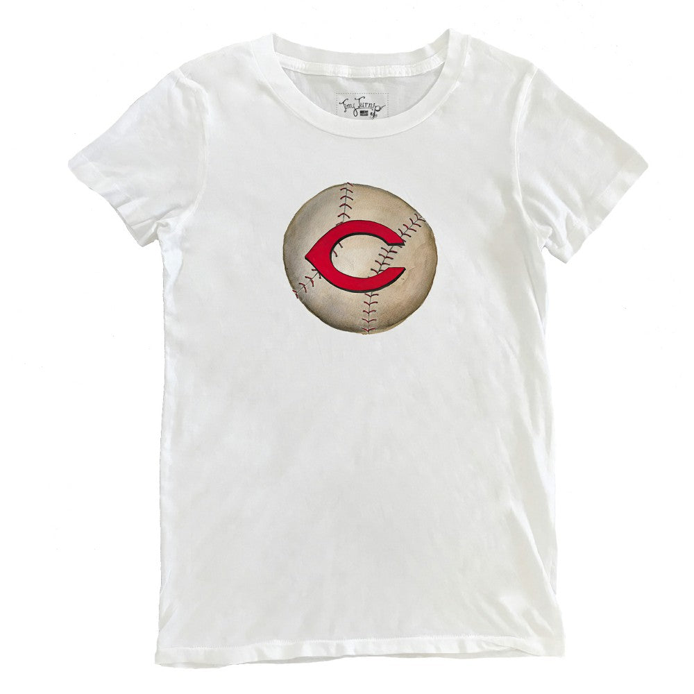 Cincinnati Reds Tiny Turnip Women's Stitched Baseball T-Shirt - White T-shirts