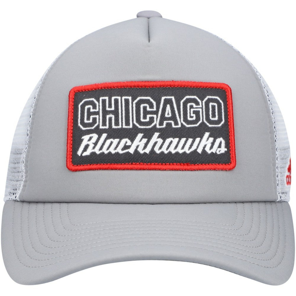 Chicago Blackhawks adidas Locker Room Foam Trucker Snapback Hat - Gray/White | US 4265621