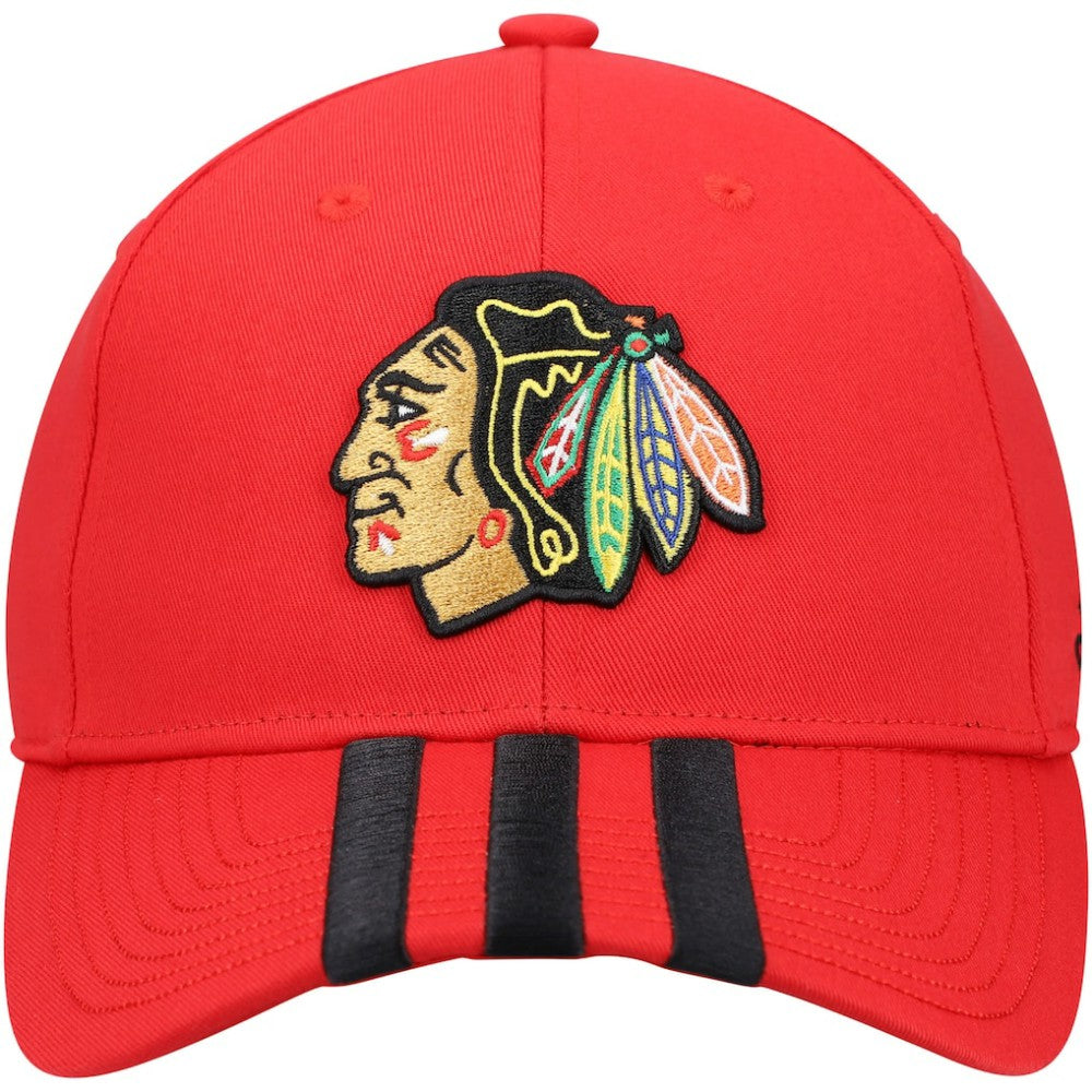 Chicago Blackhawks adidas Locker Room Three Stripe Adjustable Hat - Red | US 4265707