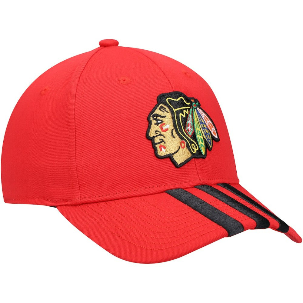 Chicago Blackhawks adidas Locker Room Three Stripe Adjustable Hat - Red | US 4265707