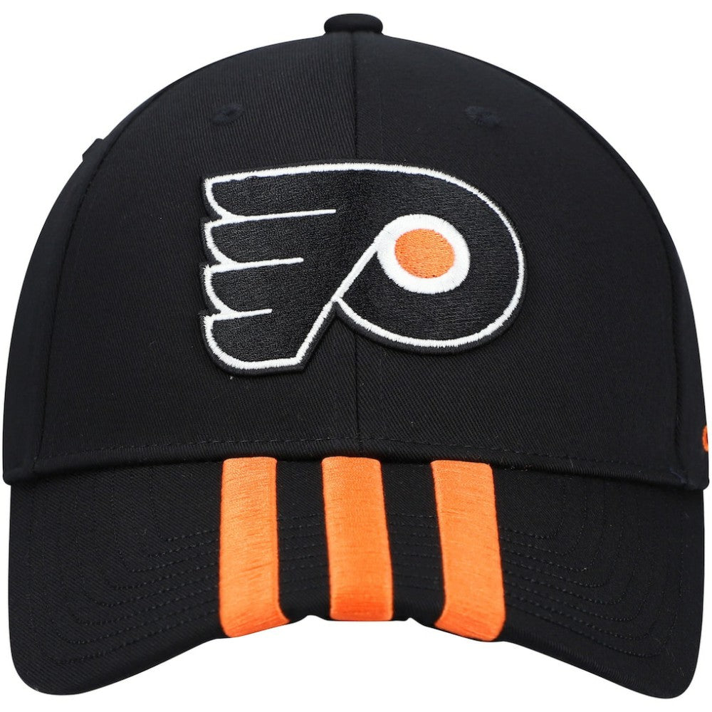 Philadelphia Flyers adidas Locker Room Three Stripe Adjustable Hat - Black | US 4265712