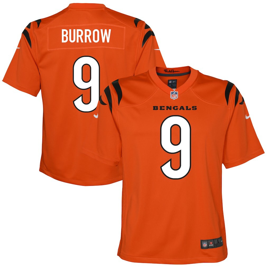 Joe Burrow Cincinnati Bengals Youth Game Jersey - Orange Jerseys