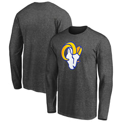 Los Angeles Rams Big & Tall Primary Logo Long Sleeve T-Shirt - Heathered Charcoal T-shirts