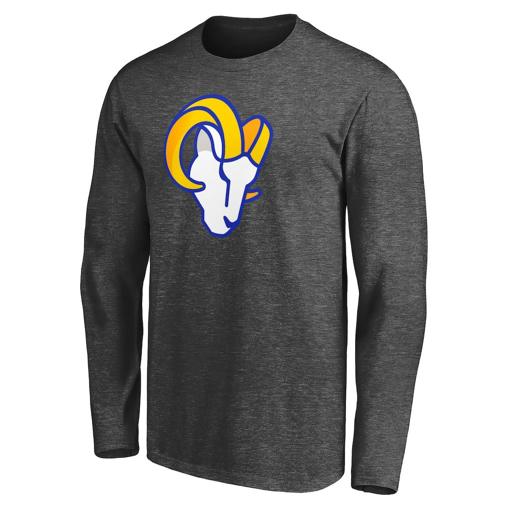 Los Angeles Rams Big & Tall Primary Logo Long Sleeve T-Shirt - Heathered Charcoal T-shirts