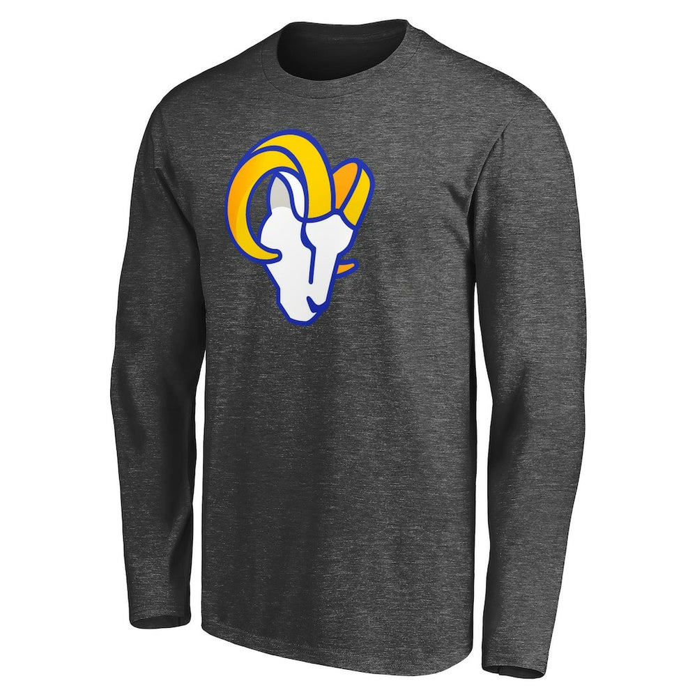 Los Angeles Rams Big & Tall Primary Logo Long Sleeve T-Shirt - Heathered Charcoal T-shirts