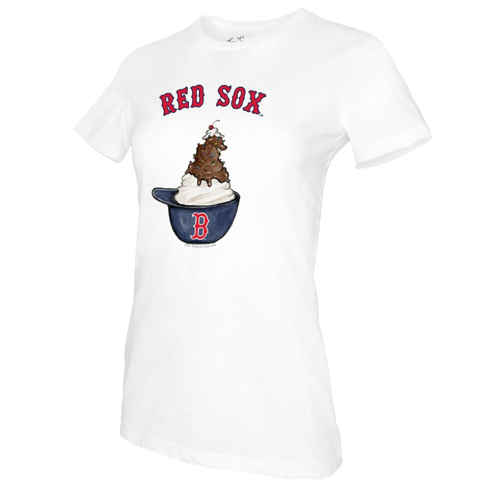 Boston Red Sox Tiny Turnip Women's Sundae Helmet T-Shirt - White T-shirts