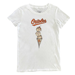 Baltimore Orioles Tiny Turnip Women's Triple Scoop T-Shirt - White T-shirts