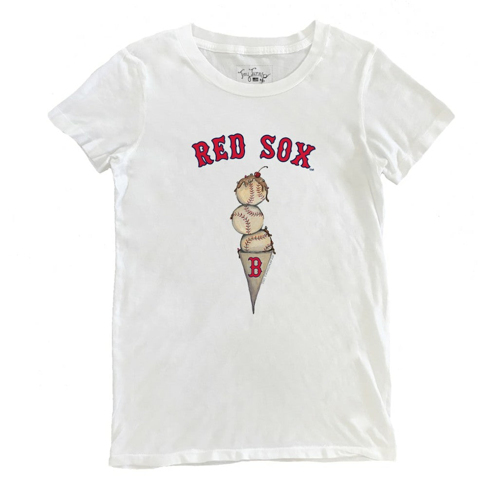Boston Red Sox Tiny Turnip Women's Triple Scoop T-Shirt - White T-shirts