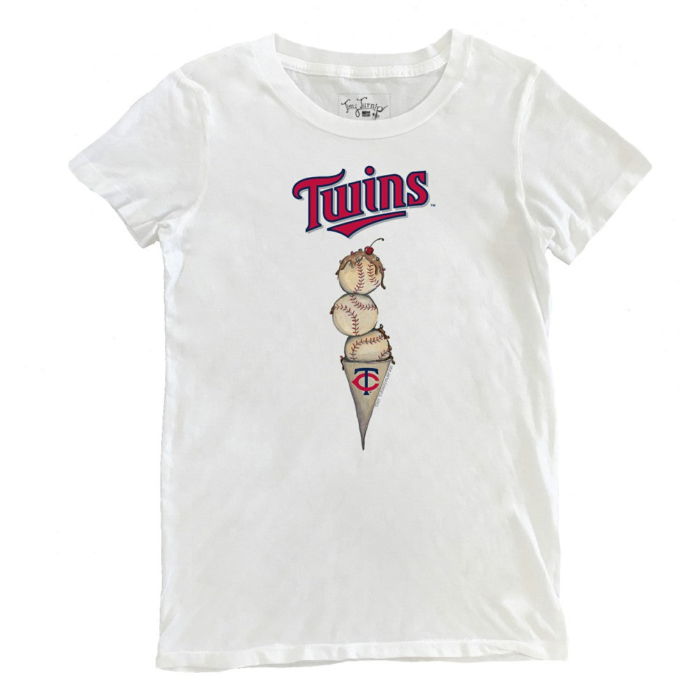 Minnesota Twins Tiny Turnip Women's Triple Scoop T-Shirt - White T-shirts