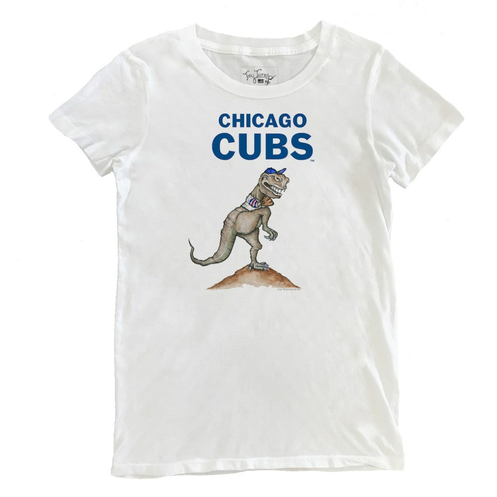 Chicago Cubs Tiny Turnip Women's TT Rex T-Shirt - White T-shirts