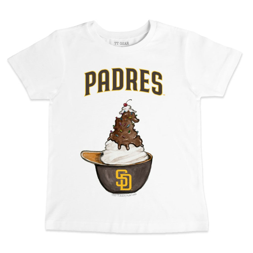San Diego Padres Tiny Turnip Youth Sundae Helmet T-Shirt - White T-shirts