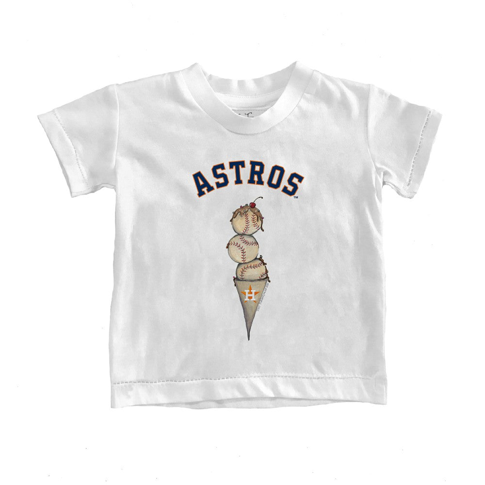 Houston Astros Tiny Turnip Youth Triple Scoop T-Shirt - White T-shirts