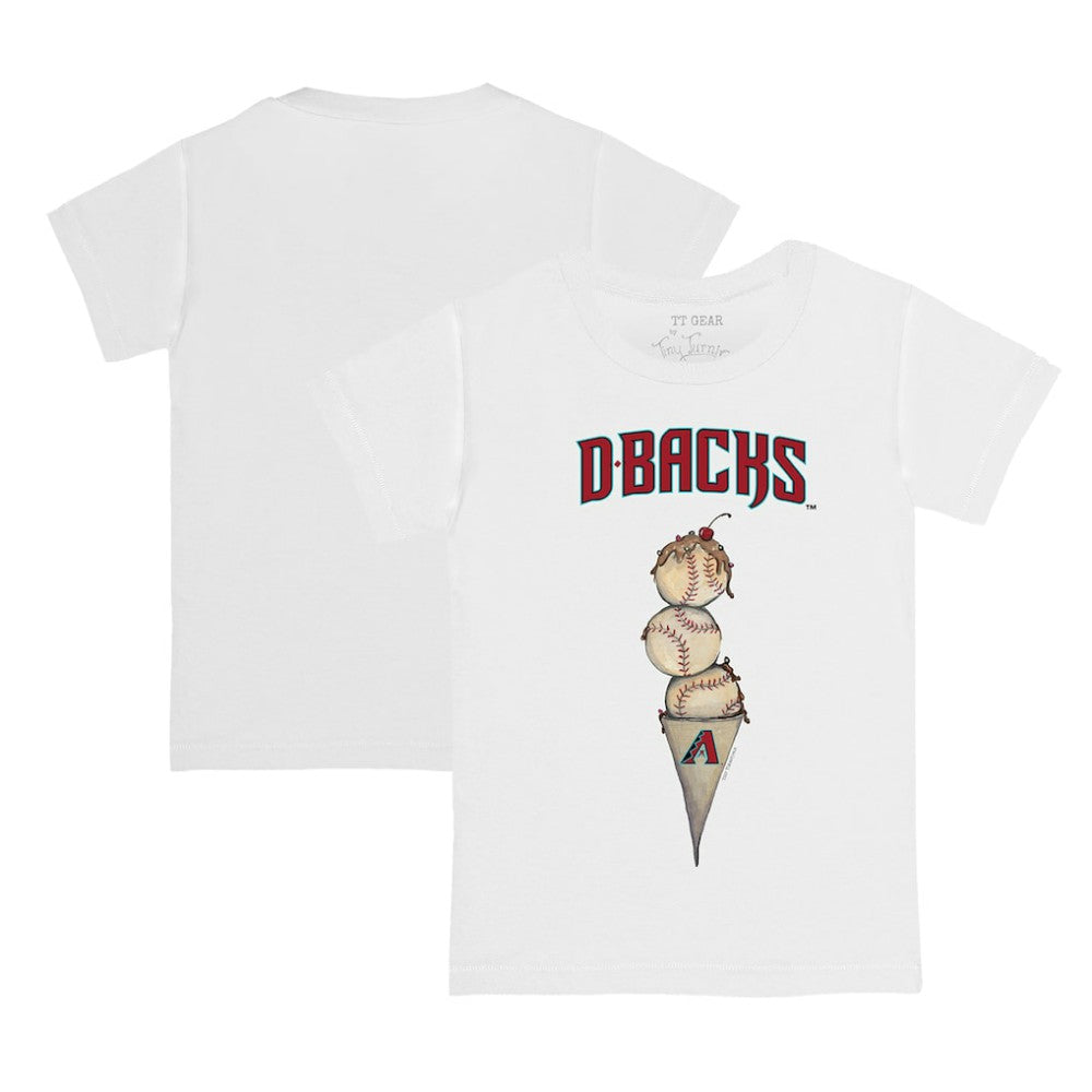 Arizona Diamondbacks Tiny Turnip Youth Triple Scoop T-Shirt - White T-shirts