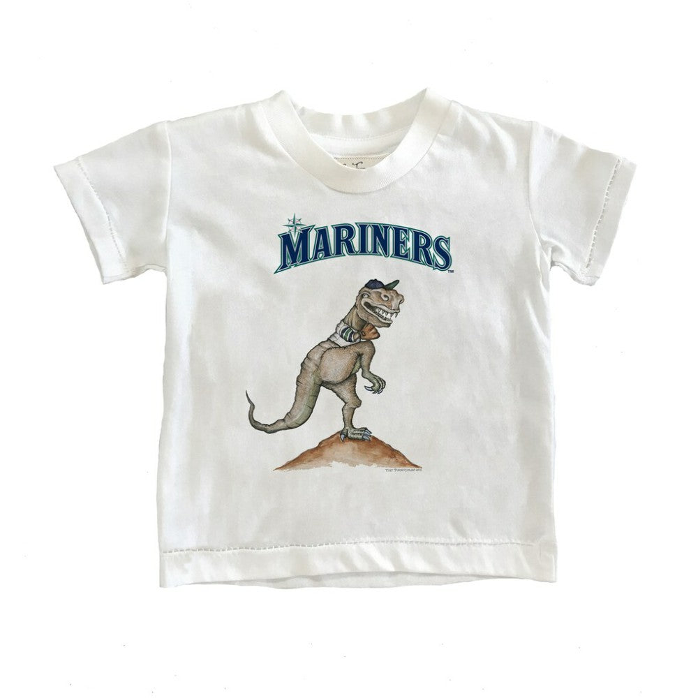 Seattle Mariners Tiny Turnip Youth TT Rex T-Shirt - White T-shirts