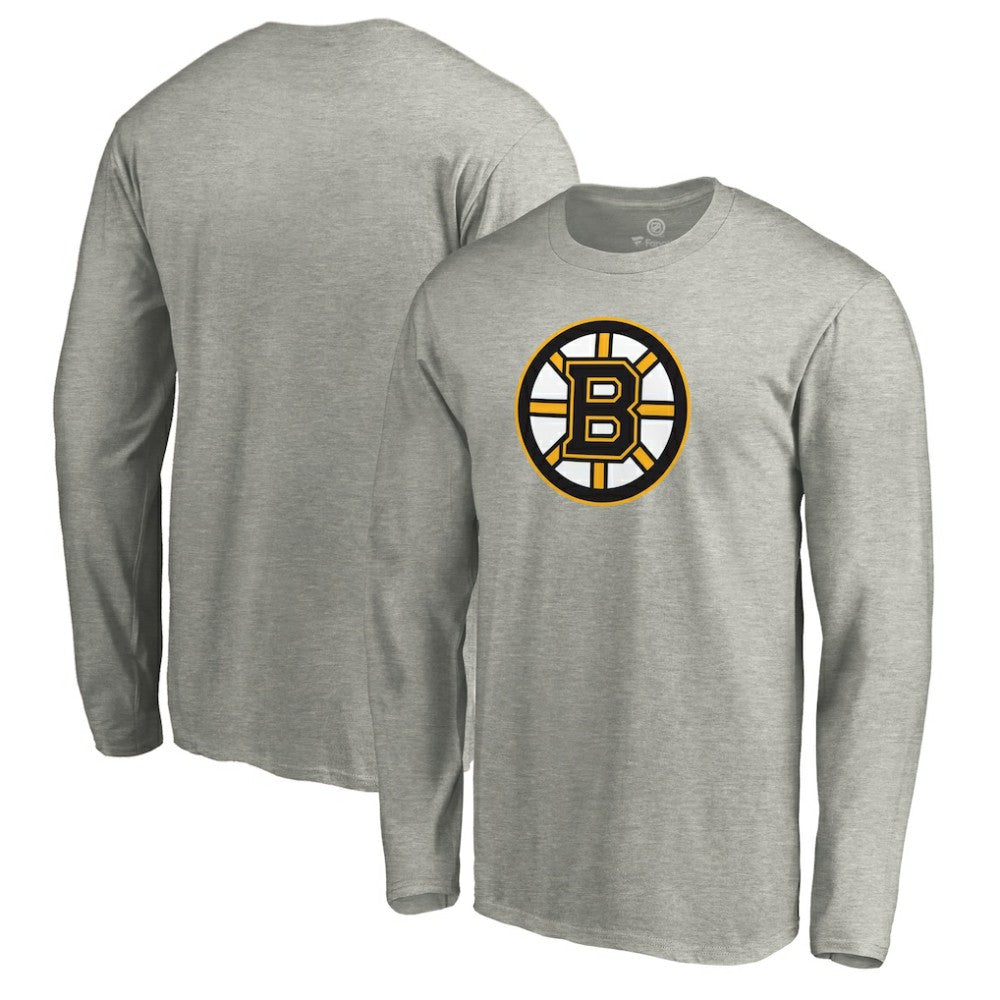 Boston Bruins Primary Logo Long Sleeve T-Shirt - Heather Gray | US 4267439