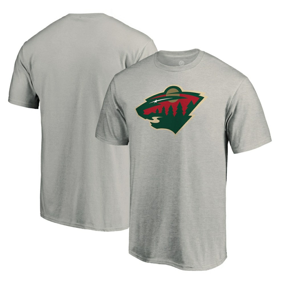 Minnesota Wild Primary Logo T-Shirt - Heather Gray | US 4267450