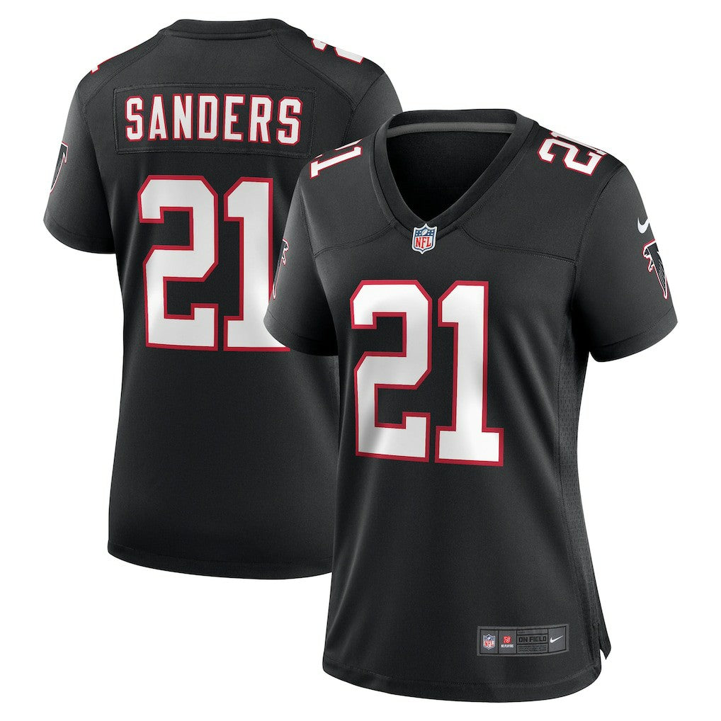 Deion Sanders Atlanta Falcons Women's Alternate Retired Player Game Jersey - Black Jerseys