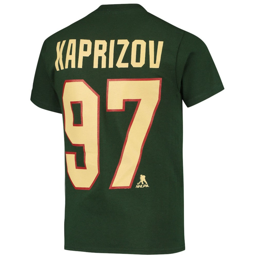 Kirill Kaprizov Minnesota Wild Youth Player Name & Number T-Shirt - Green | US 4268520