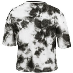 Toronto Raptors Women's Hardwood Classics Tie-Dye Cropped T-Shirt Black/White - Mitchell & Ness