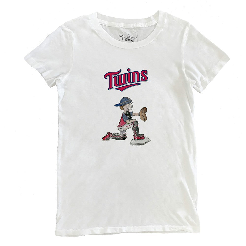 Minnesota Twins Tiny Turnip Women's Caleb the Catcher T-Shirt - White T-shirts