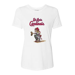 St. Louis Cardinals Tiny Turnip Women's Kate the Catcher T-Shirt - White T-shirts