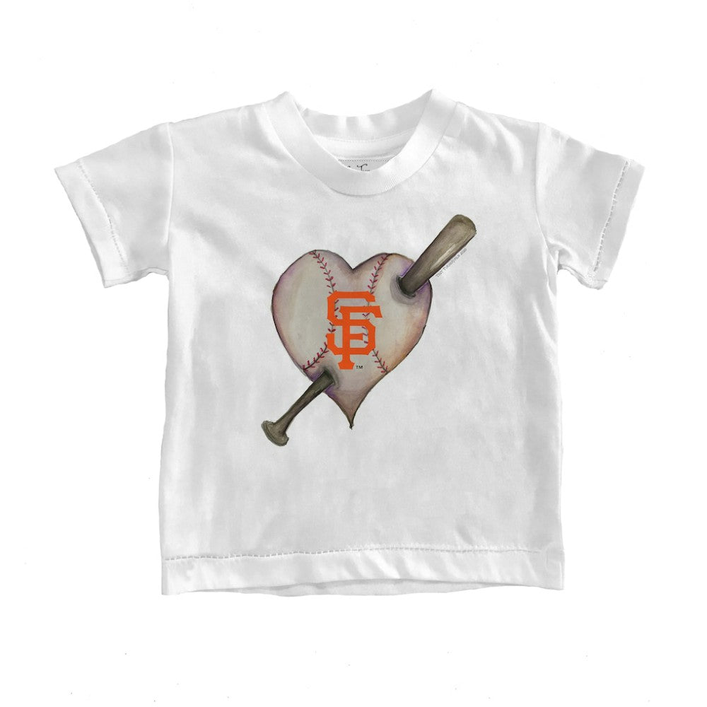 San Francisco Giants Tiny Turnip Youth Heart Bat T-Shirt - White T-shirts