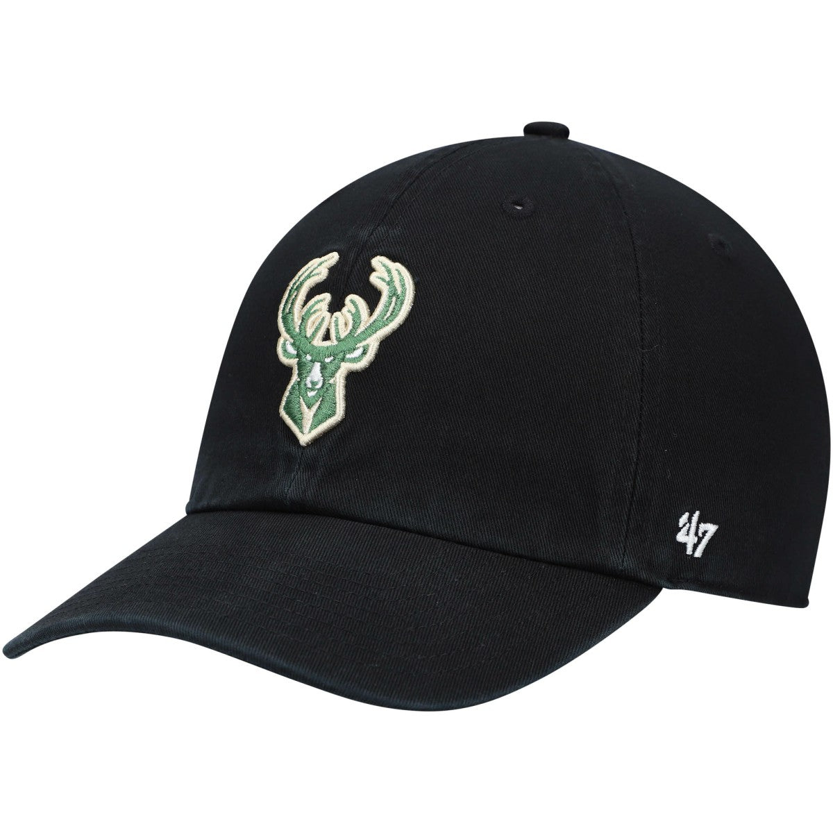 Milwaukee Bucks '47 Core Logo Clean Up Adjustable Hat Black - 47 brand outlet