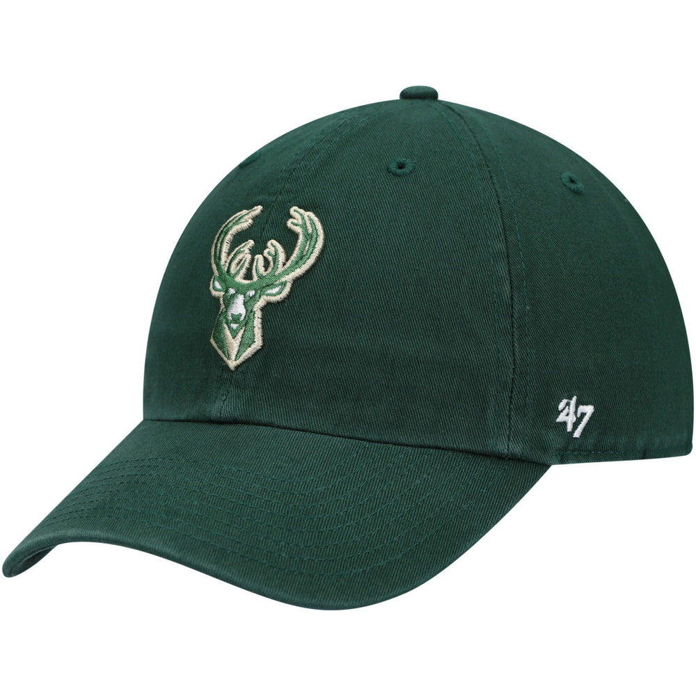 Milwaukee Bucks '47 Core Logo Clean Up Adjustable Hat Hunter Green - 47 brand