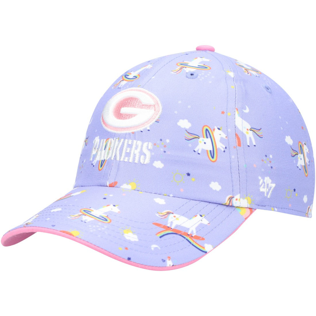 Green Bay Packers '47 Girls Preschool Unicorn Clean Up Adjustable Hat - Purple Hats