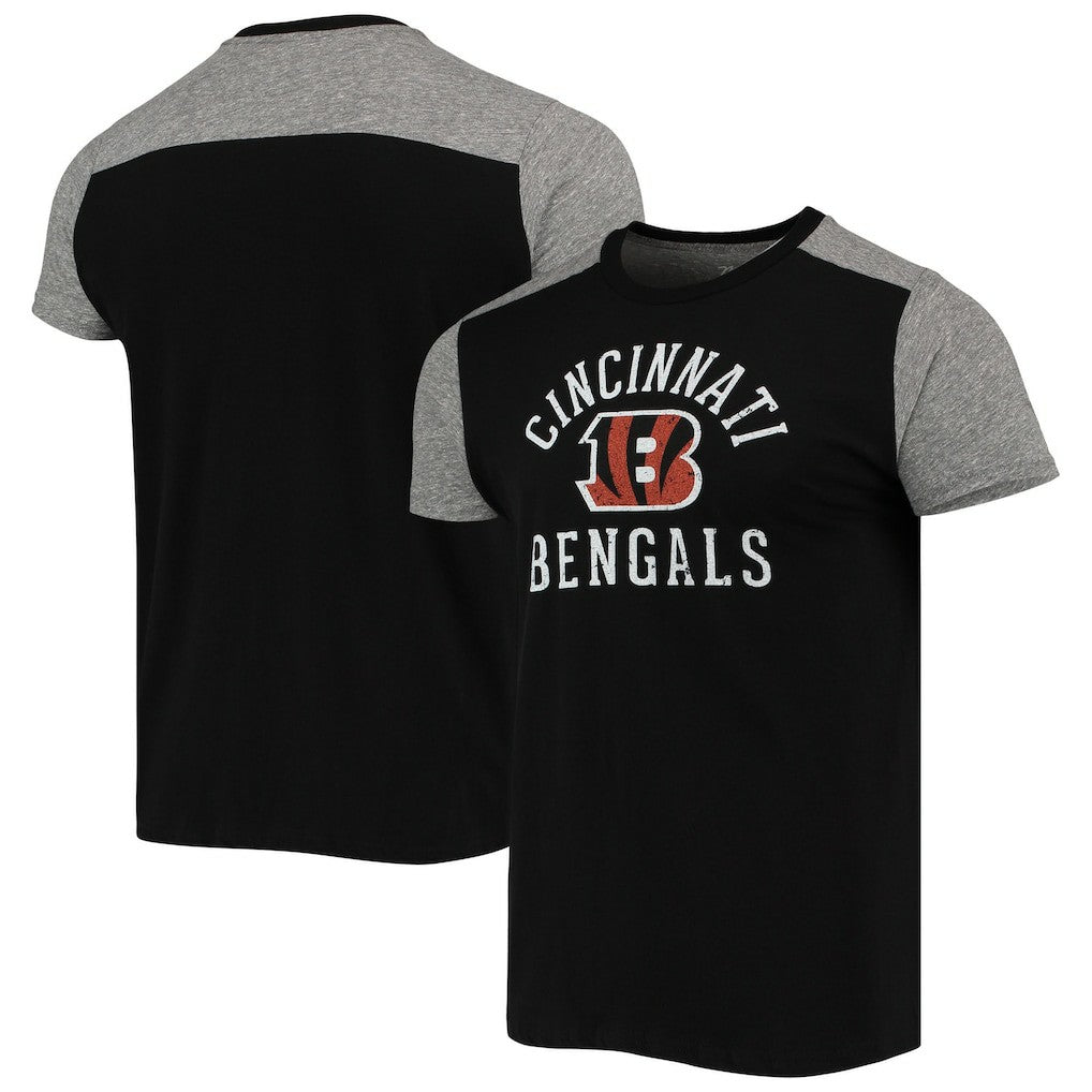 Cincinnati Bengals Majestic Threads Field Goal Slub T-Shirt - Black/Gray T-shirts