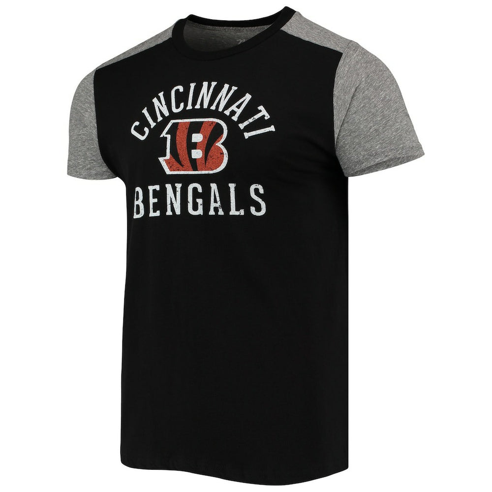 Cincinnati Bengals Majestic Threads Field Goal Slub T-Shirt - Black/Gray T-shirts