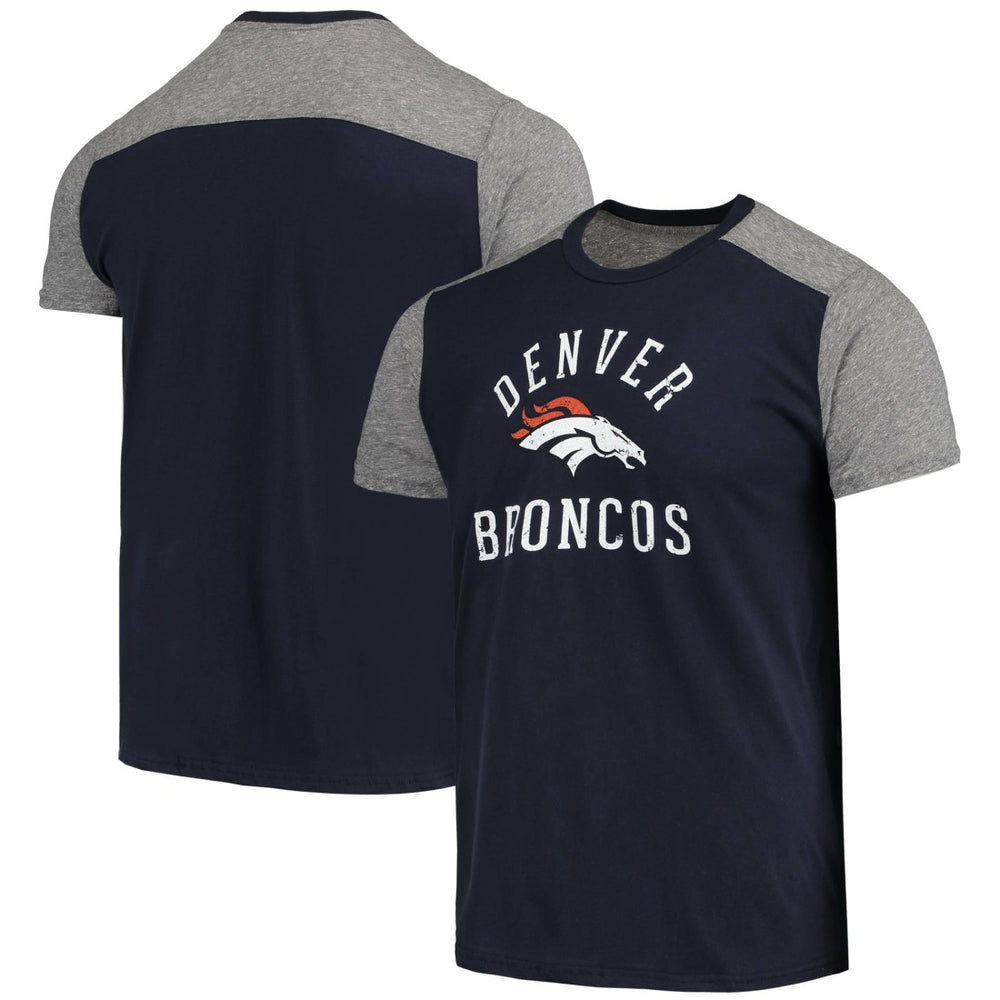 Denver Broncos Majestic Threads Field Goal Slub T-Shirt - Navy/Gray T-shirts