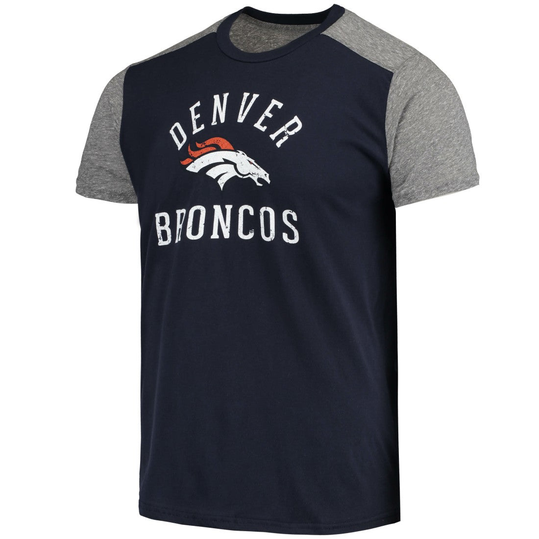 Denver Broncos Majestic Threads Field Goal Slub T-Shirt - Navy/Gray T-shirts