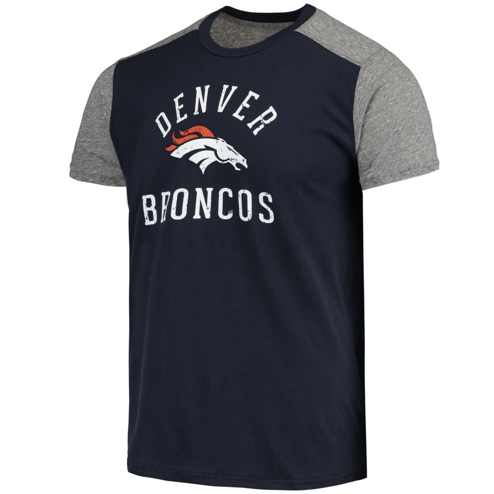 Denver Broncos Majestic Threads Field Goal Slub T-Shirt - Navy/Gray T-shirts