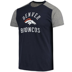 Denver Broncos Majestic Threads Field Goal Slub T-Shirt - Navy/Gray T-shirts