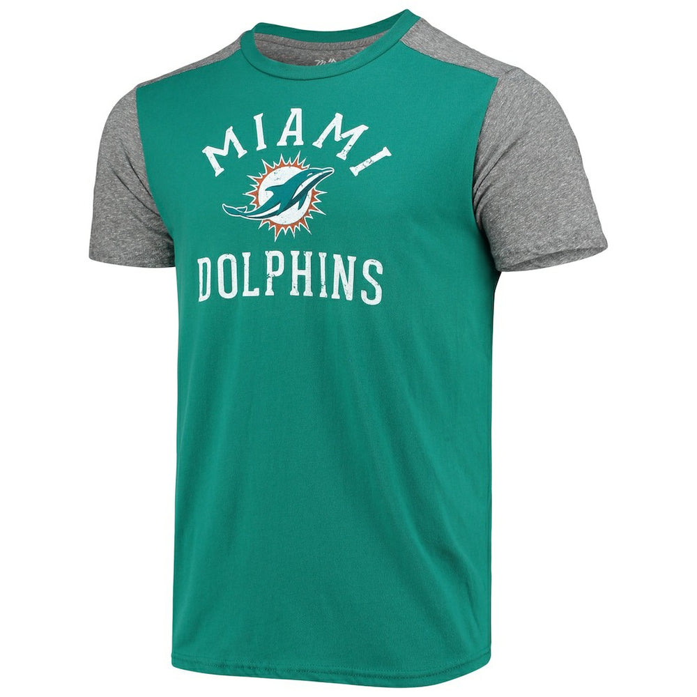 Miami Dolphins Majestic Threads Field Goal Slub T-Shirt - Aqua/Gray T-shirts