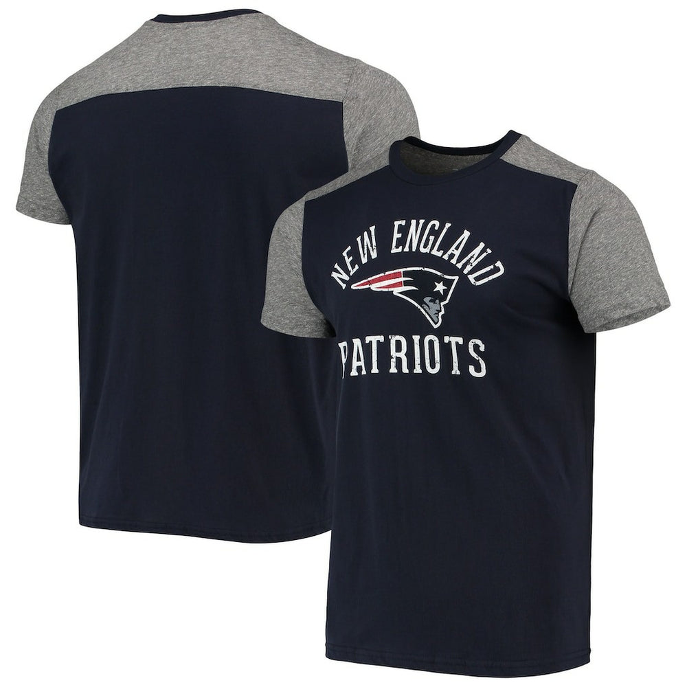 New England Patriots Majestic Threads Field Goal Slub T-Shirt - Navy/Gray T-shirts
