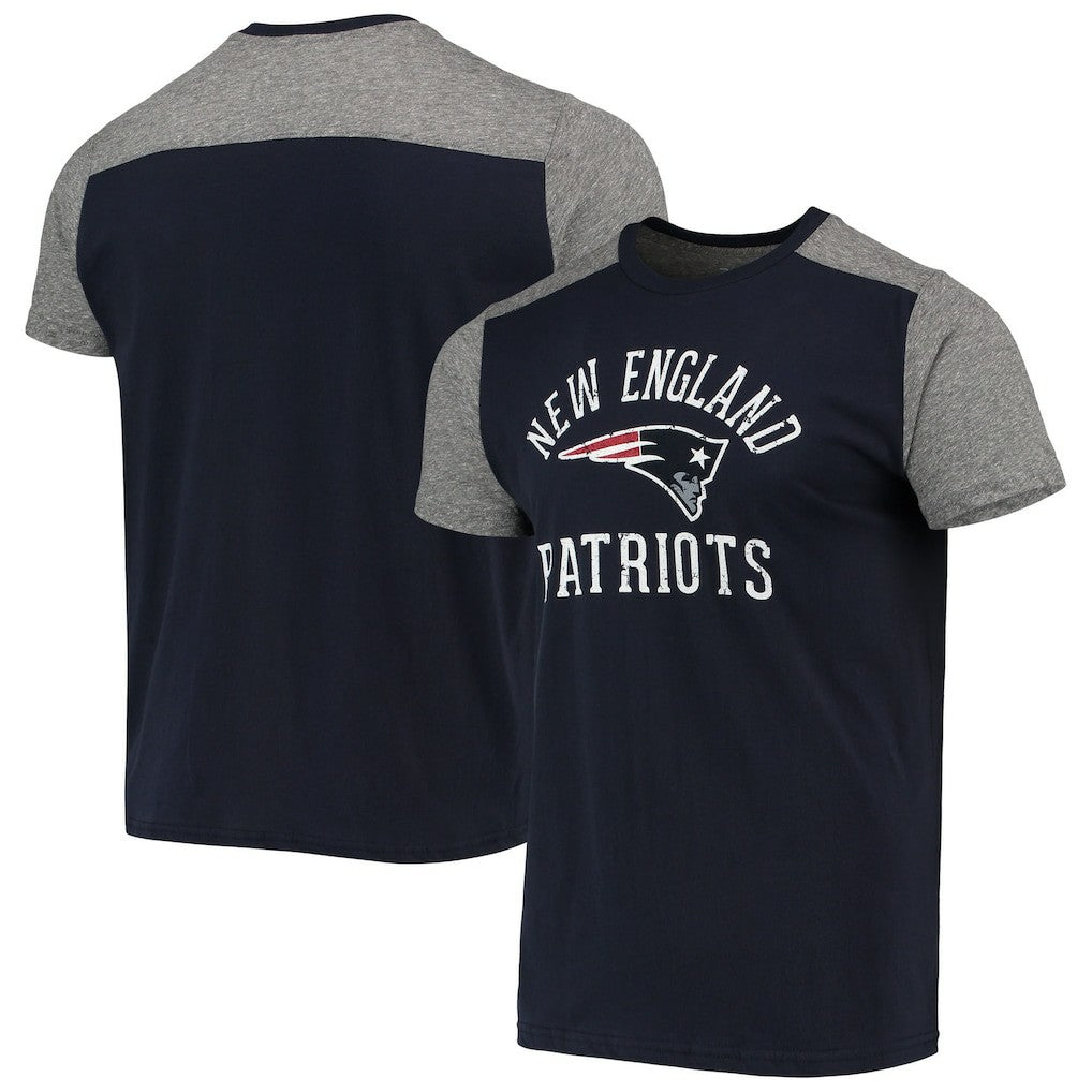 New England Patriots Majestic Threads Field Goal Slub T-Shirt - Navy/Gray T-shirts