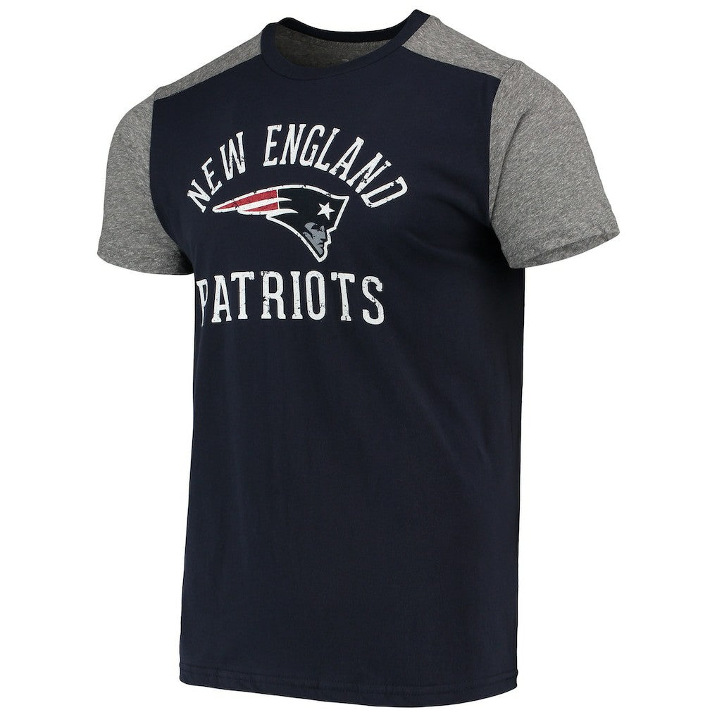New England Patriots Majestic Threads Field Goal Slub T-Shirt - Navy/Gray T-shirts