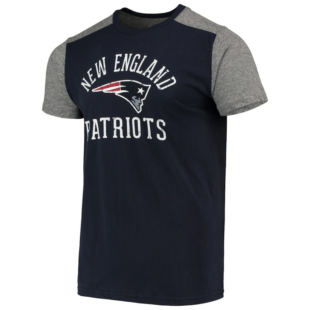 New England Patriots Majestic Threads Field Goal Slub T-Shirt - Navy/Gray T-shirts