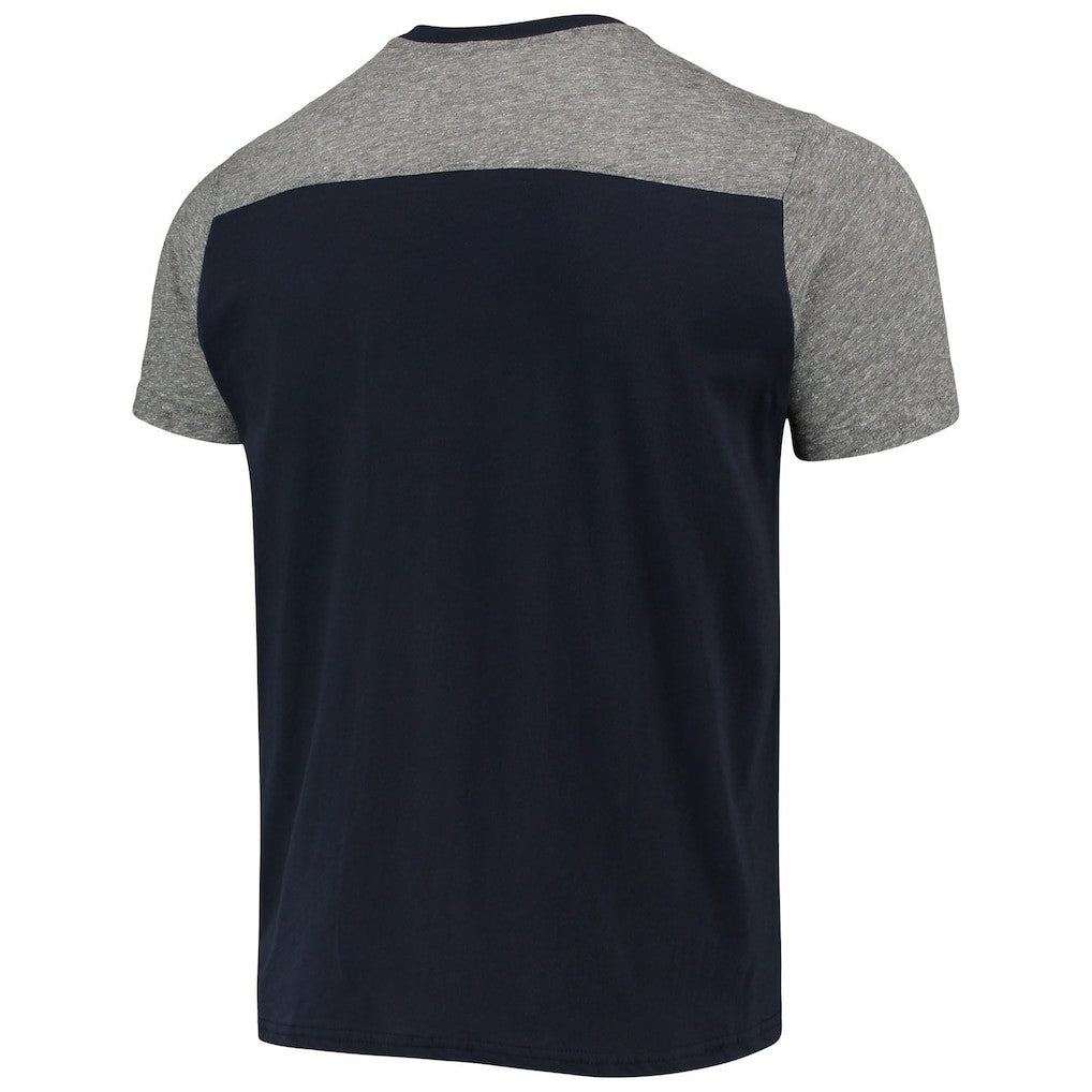 New England Patriots Majestic Threads Field Goal Slub T-Shirt - Navy/Gray T-shirts